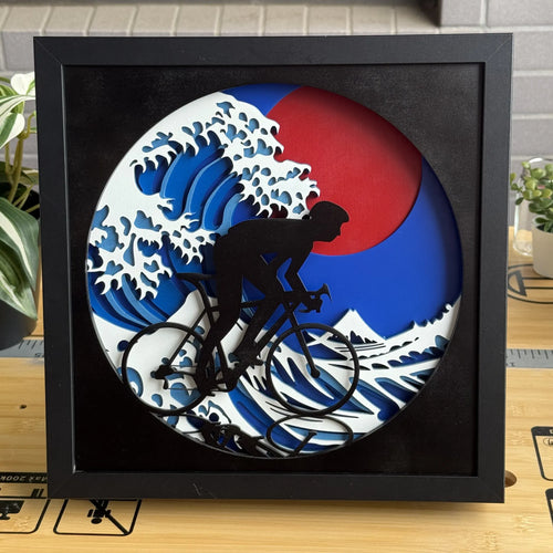 Kyoto Spring Ride – Layered Japanese Wall Art for Cyclists