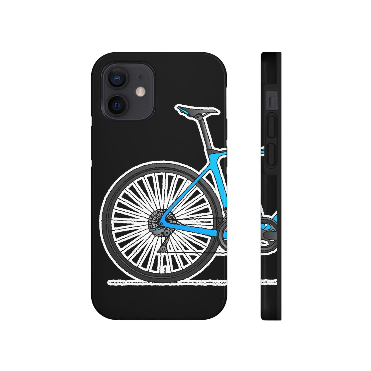 Blue Bicycle Tough iPhone Case. Road Gravel. 7,8,X,11,12,13,14. i001