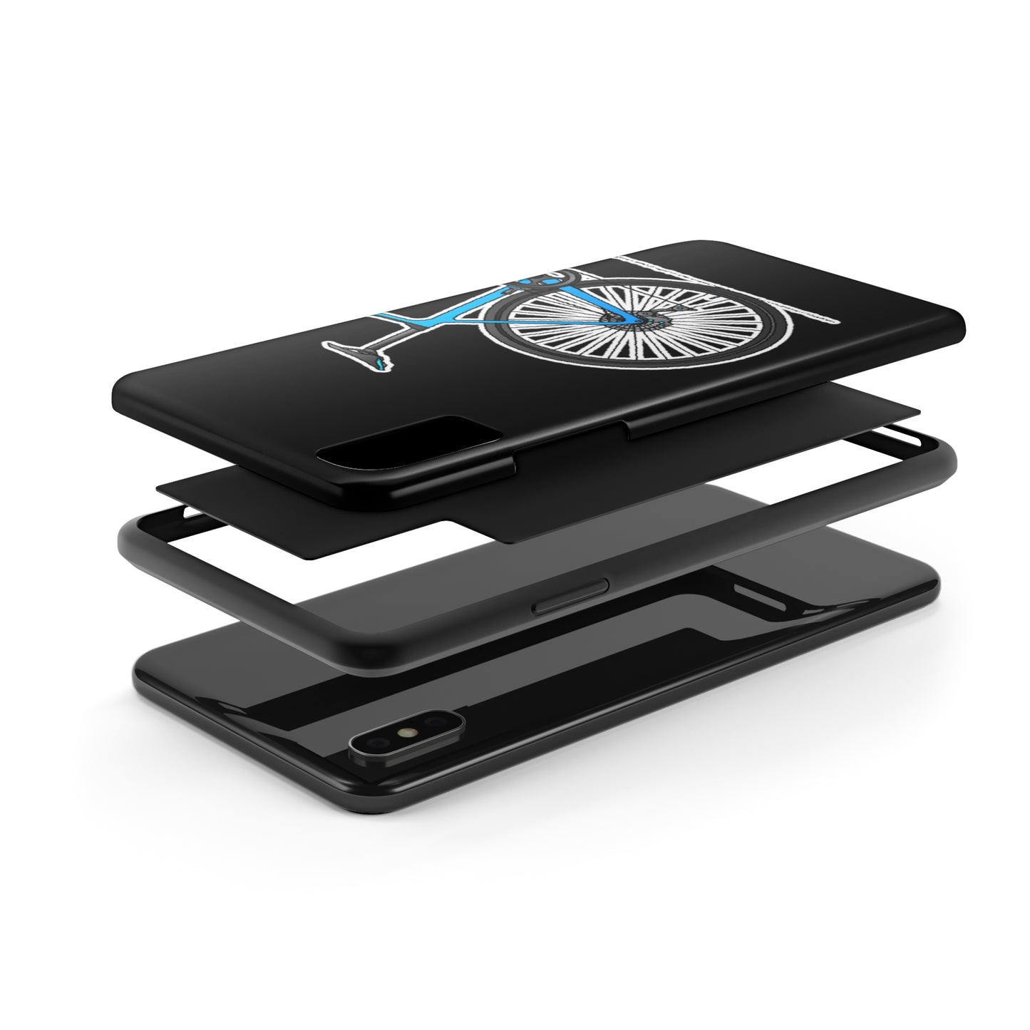 Blue Bicycle Tough iPhone Case. Road Gravel. 7,8,X,11,12,13,14. i001