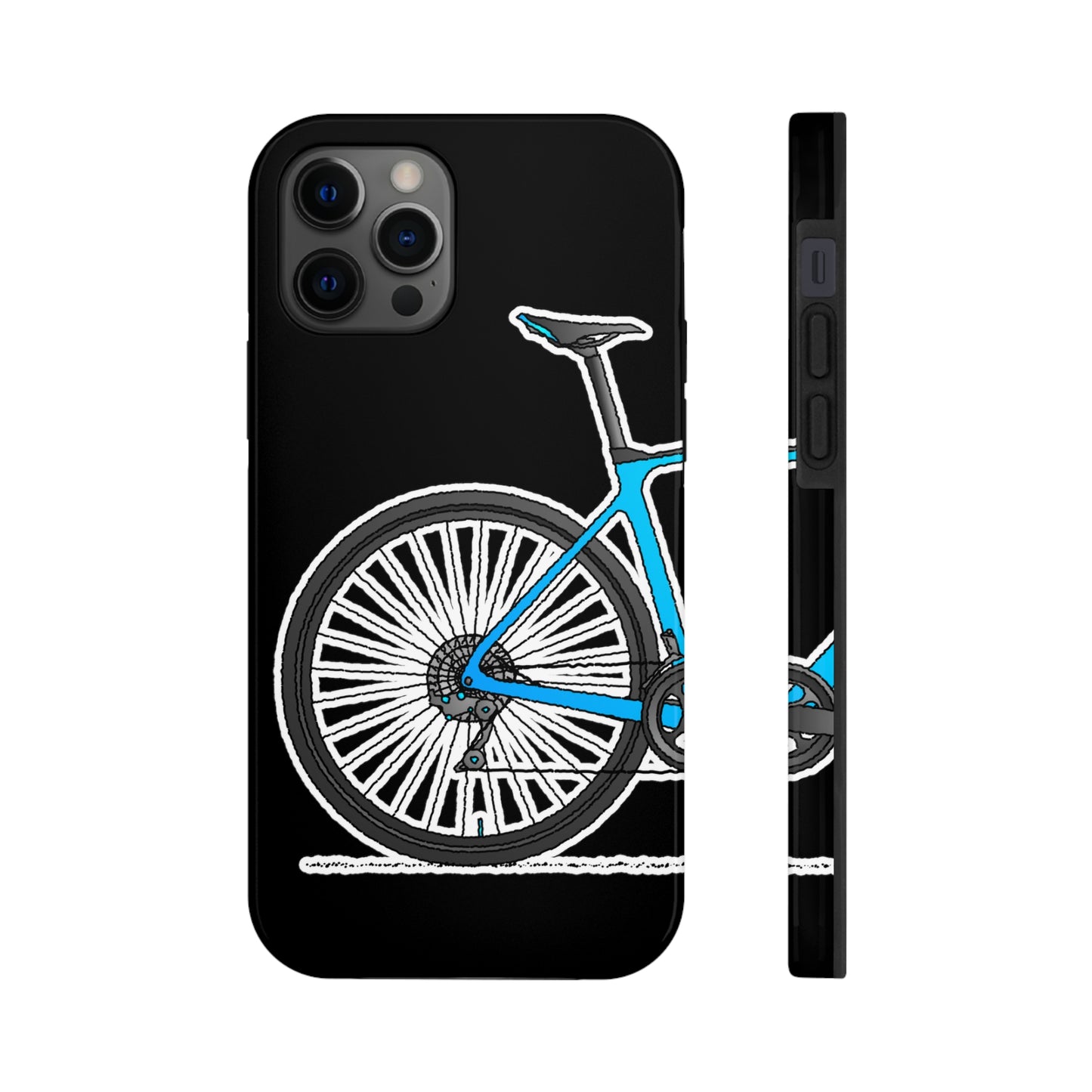 Blue Bicycle Tough iPhone Case. Road Gravel. 7,8,X,11,12,13,14. i001