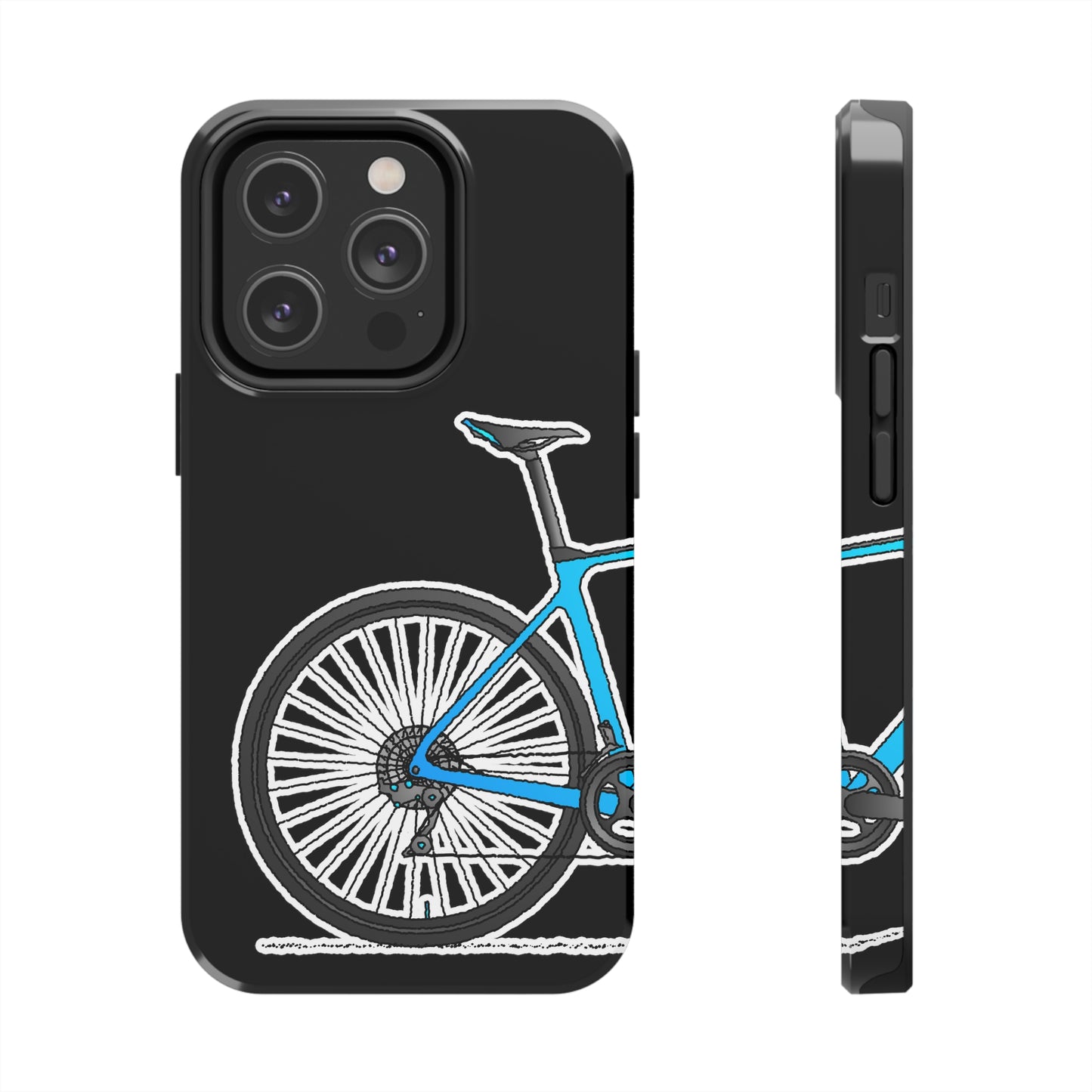 Blue Bicycle Tough iPhone Case. Road Gravel. 7,8,X,11,12,13,14. i001
