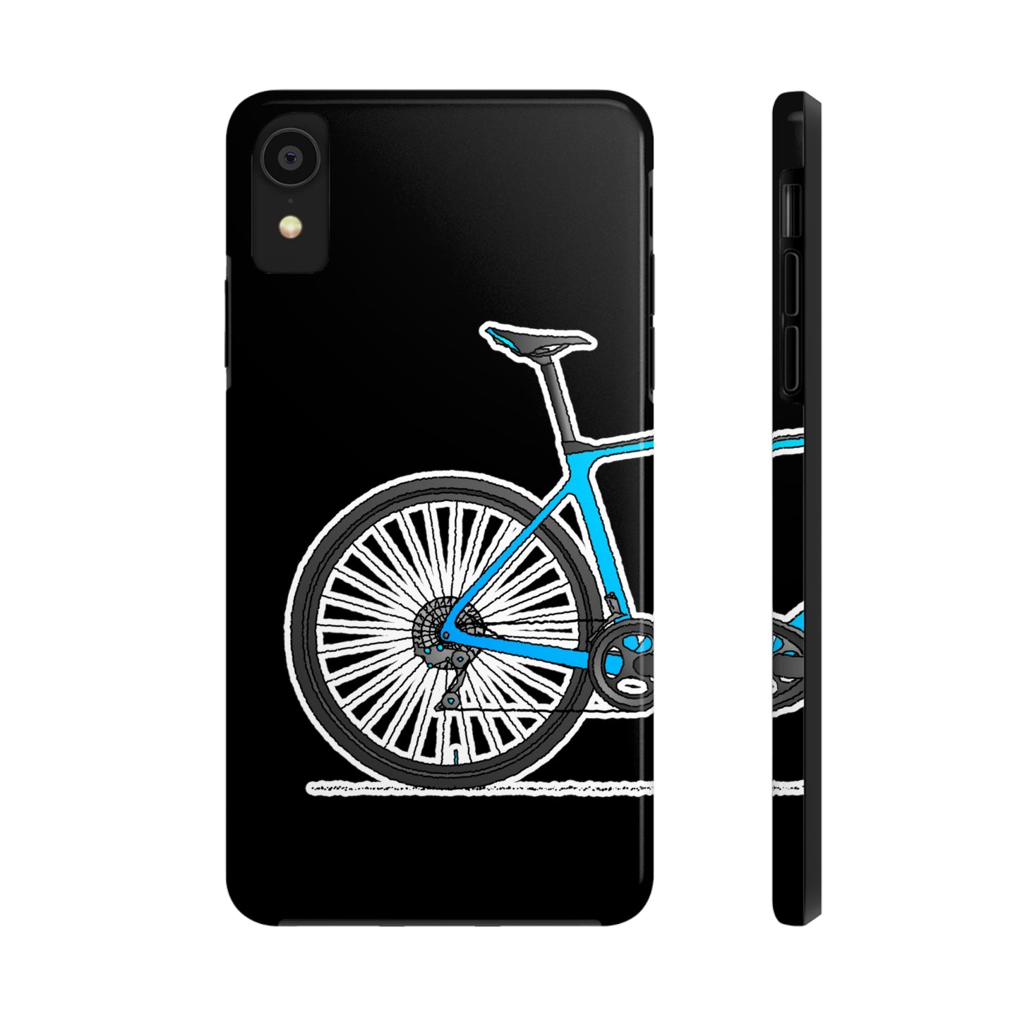 Blue Bicycle Tough iPhone Case. Road Gravel. 7,8,X,11,12,13,14. i001