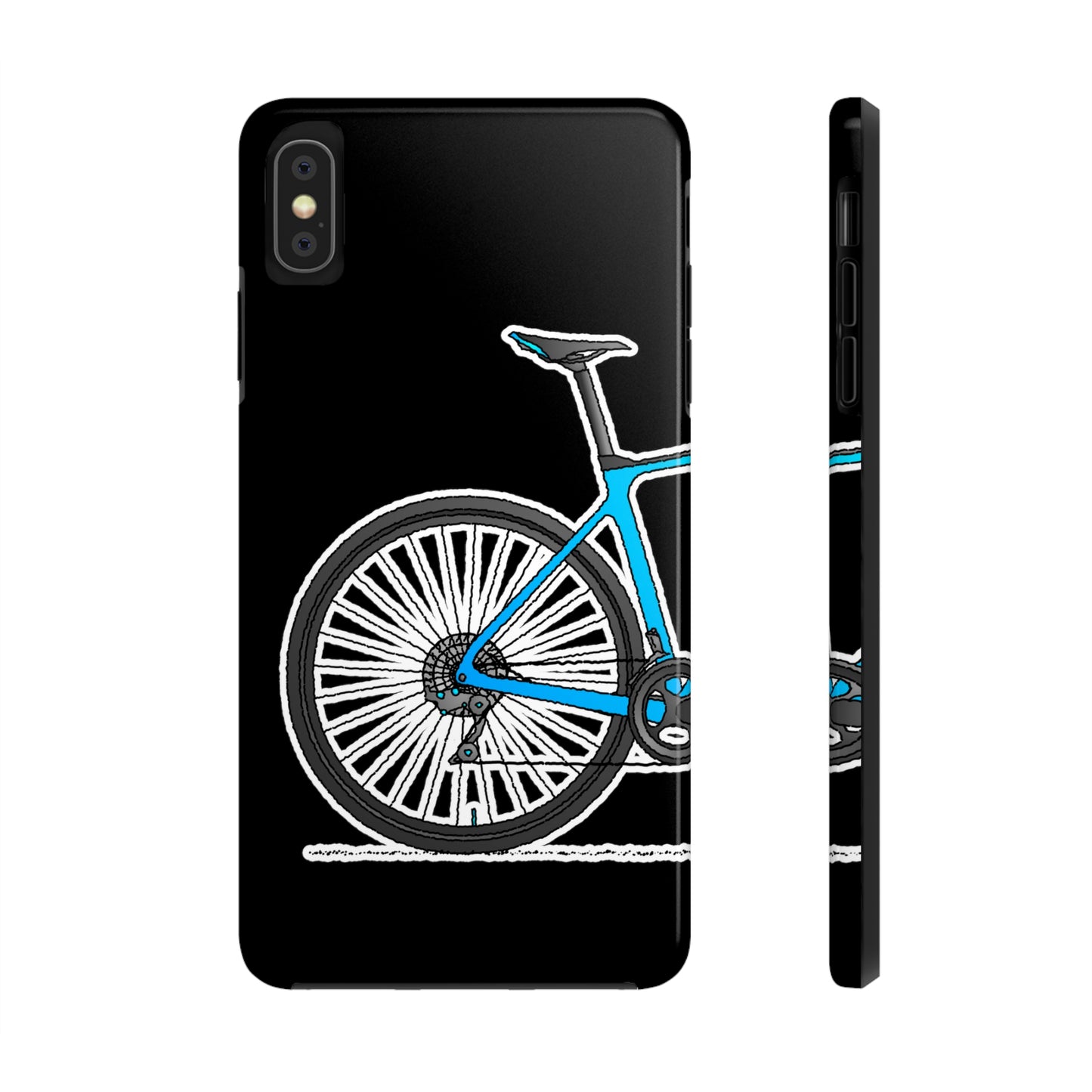 Blue Bicycle Tough iPhone Case. Road Gravel. 7,8,X,11,12,13,14. i001