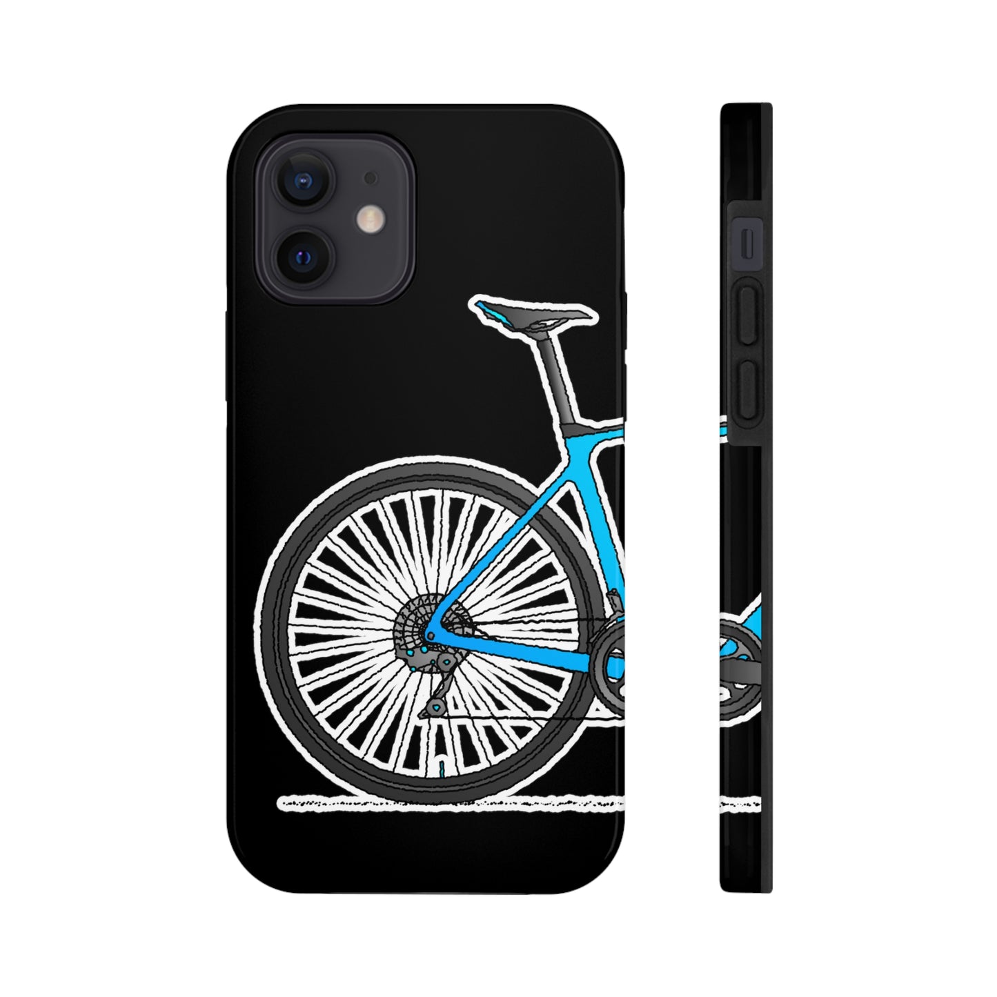 Blue Bicycle Tough iPhone Case. Road Gravel. 7,8,X,11,12,13,14. i001