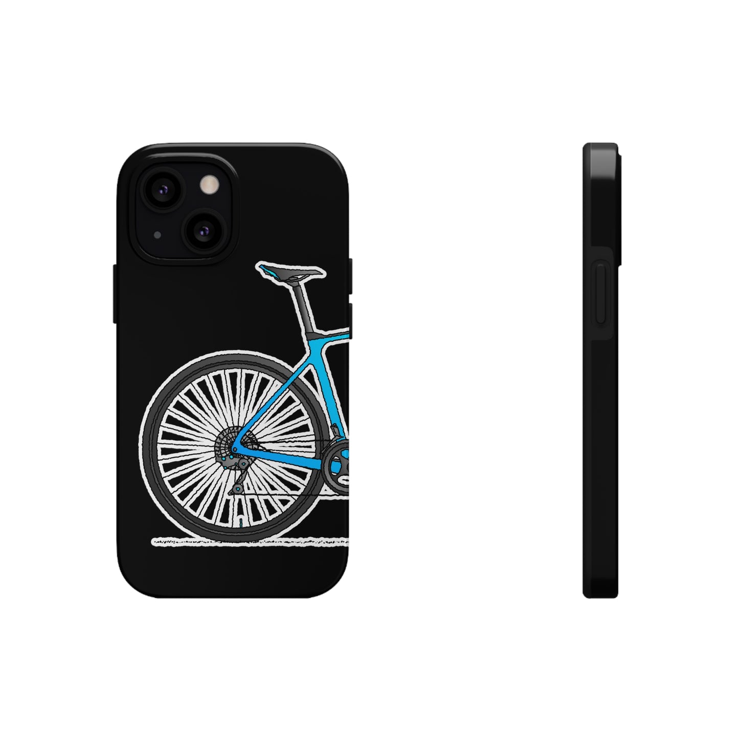 Blue Bicycle Tough iPhone Case. Road Gravel. 7,8,X,11,12,13,14. i001