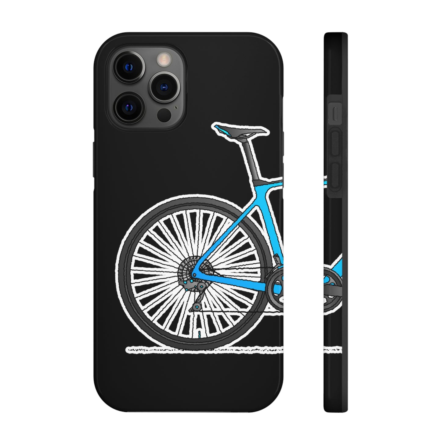 Blue Bicycle Tough iPhone Case. Road Gravel. 7,8,X,11,12,13,14. i001
