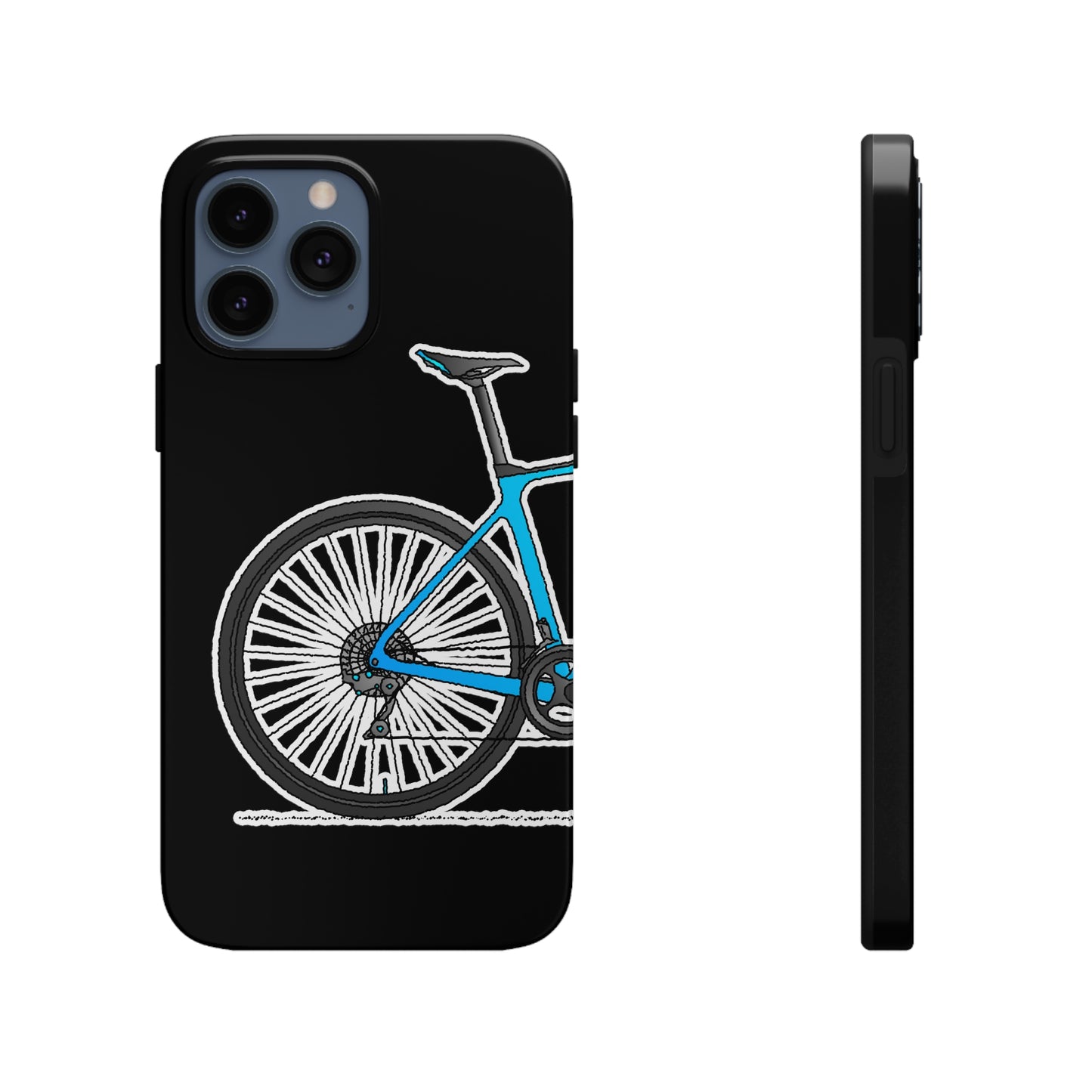 Blue Bicycle Tough iPhone Case. Road Gravel. 7,8,X,11,12,13,14. i001