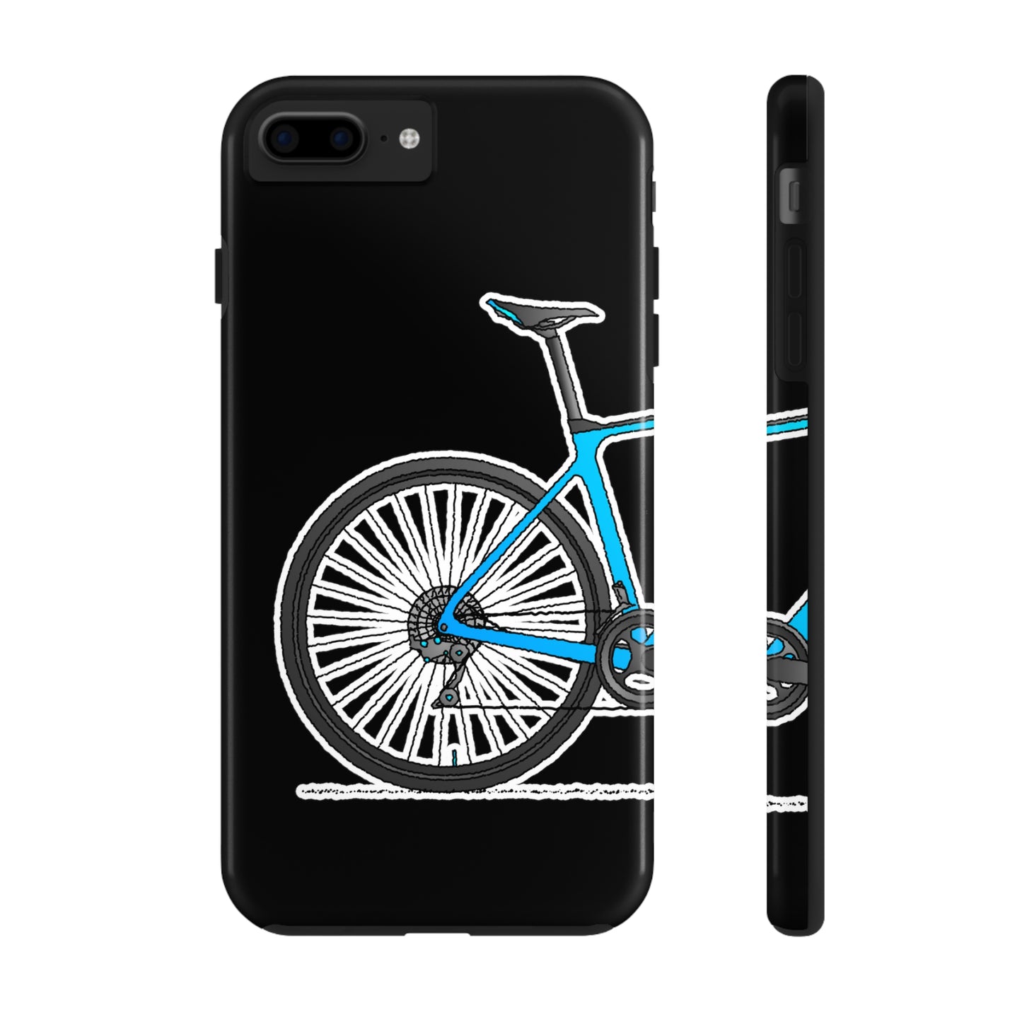 Blue Bicycle Tough iPhone Case. Road Gravel. 7,8,X,11,12,13,14. i001