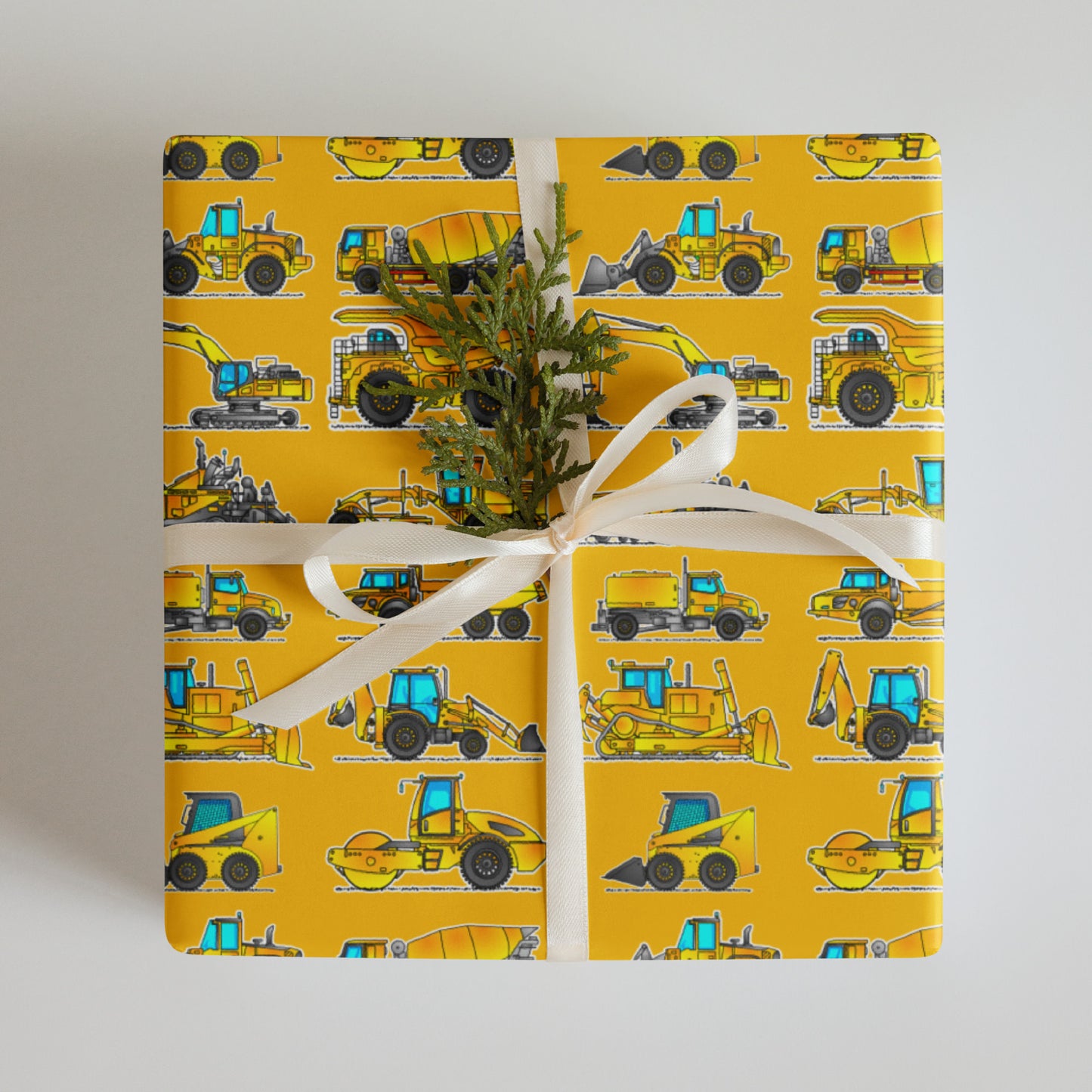 Construction Vehicle Wrapping Paper Sheets