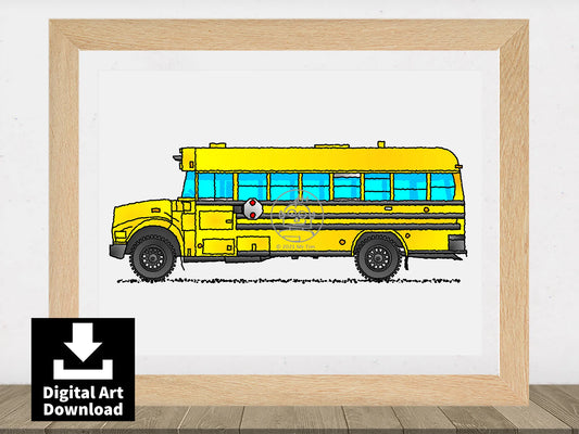 Yellow American School Bus E054