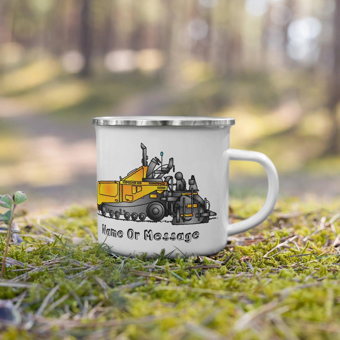 Asphalt Paver Enamel Mug, Personalized T010