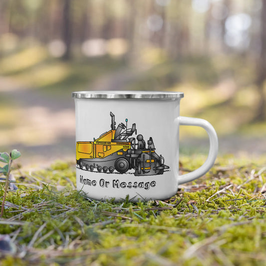 Asphalt Paver Enamel Mug, Personalized T010