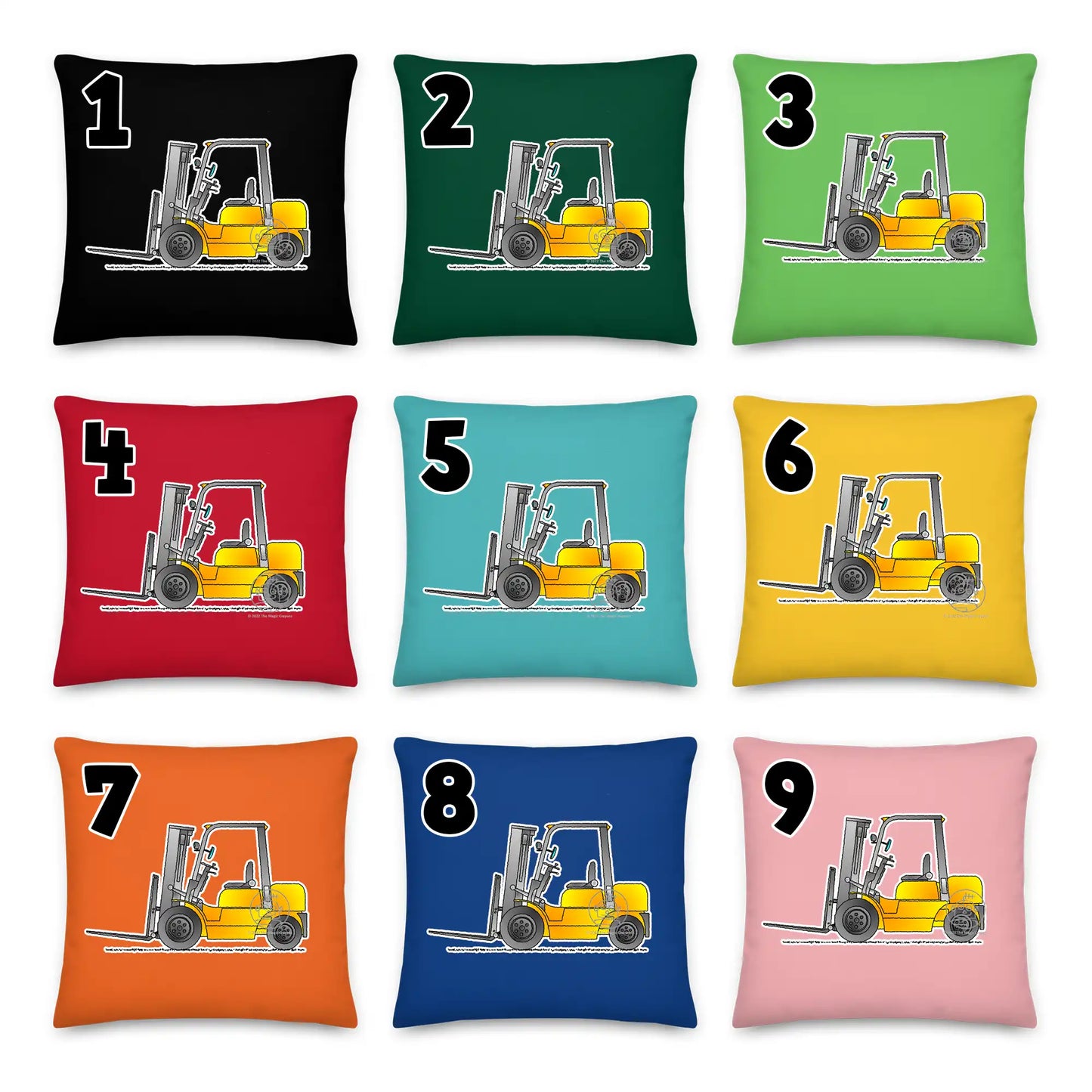 Forklift Truck Pillow Cushion, Personalized P012