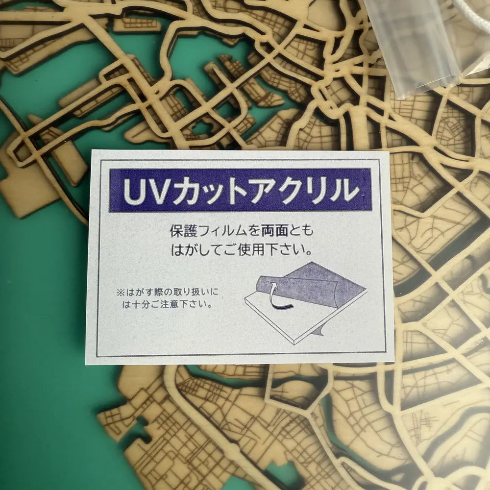 Laser-Cut Wooden Map of Tokyo