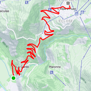 アルプ・デュエズ登山 – 3D Strava GPX サイクリングマップ | フランスアルプス ロードバイク ウォールアート | サイクリストへのギフト