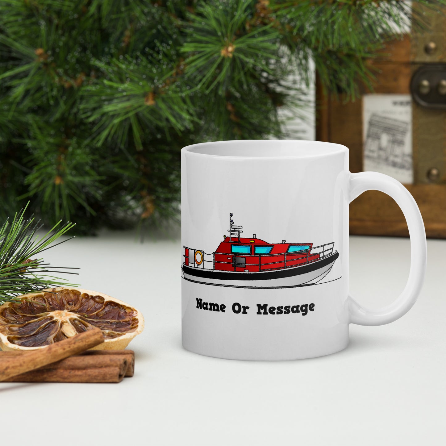 Personalized Stem Marine Ambulance Boat Mug