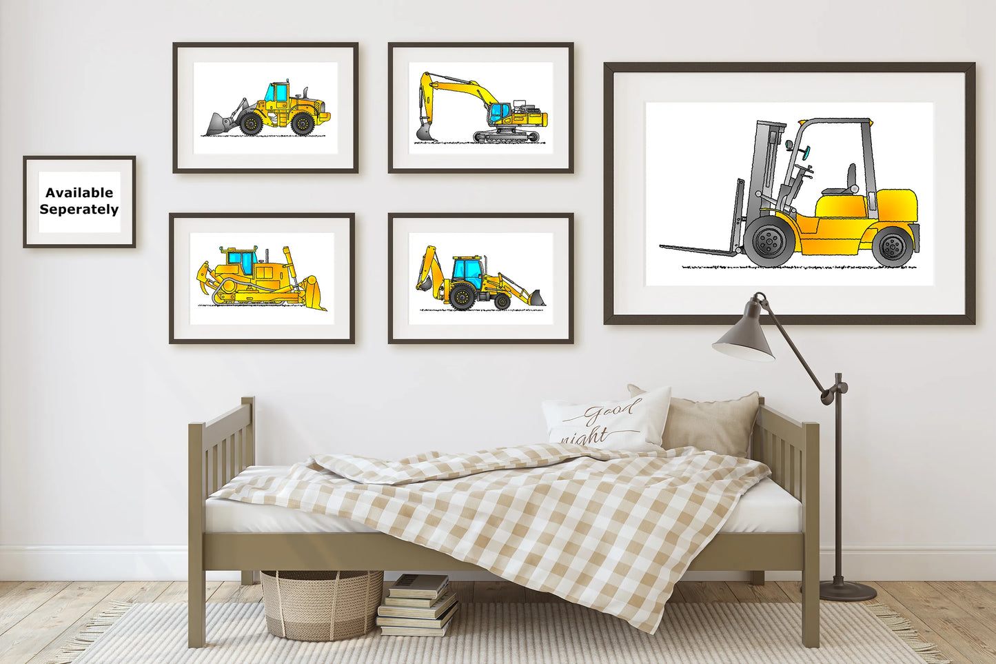 Garbage Truck, Green and White. Refuse Vehicle Print. Download E123