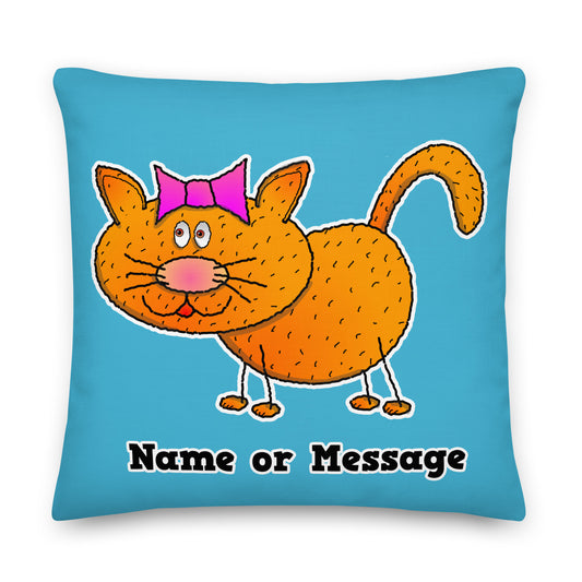 Orange Kitten Pillow Cushion, Personalized P015