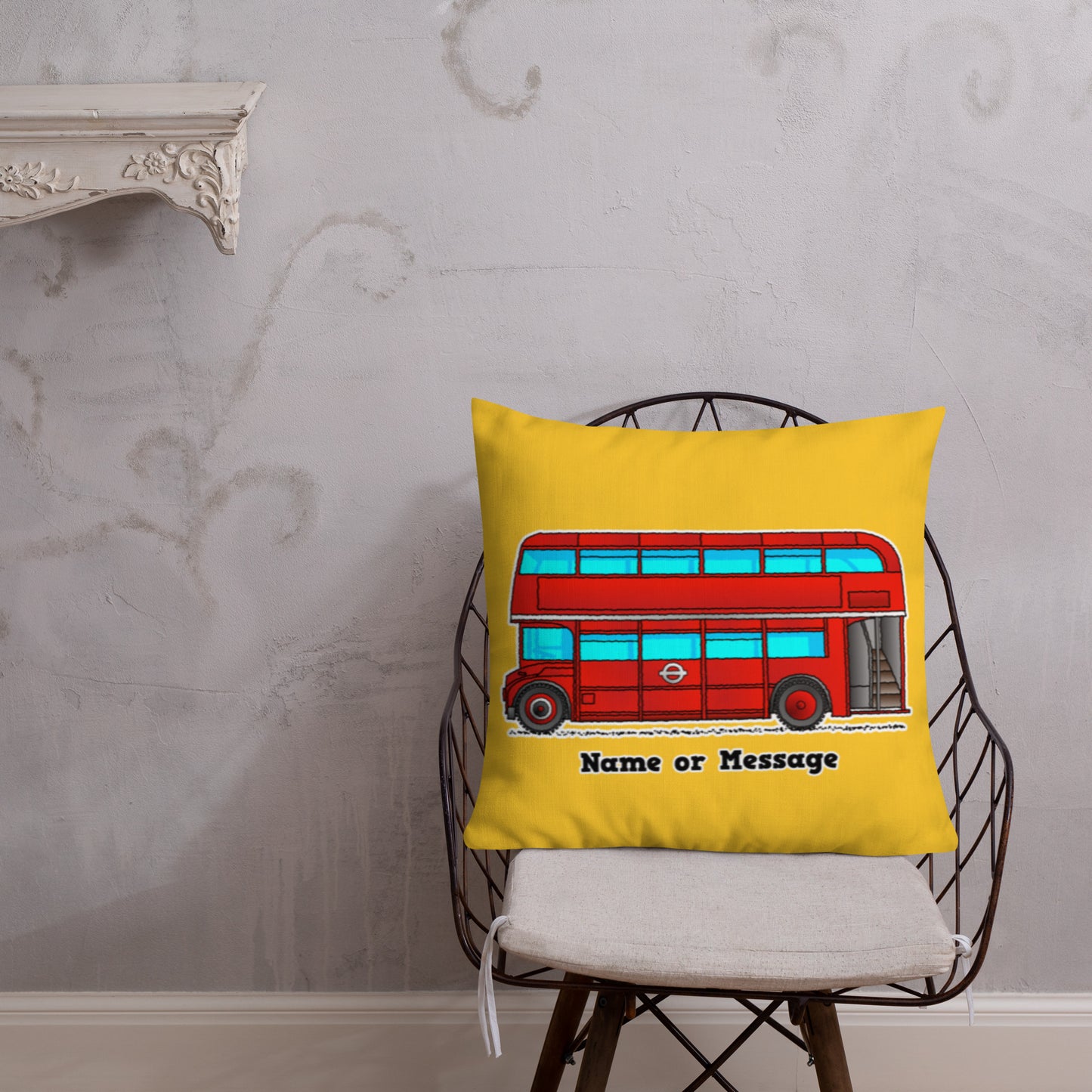 London Bus Pillow Cushion, Personalized P017