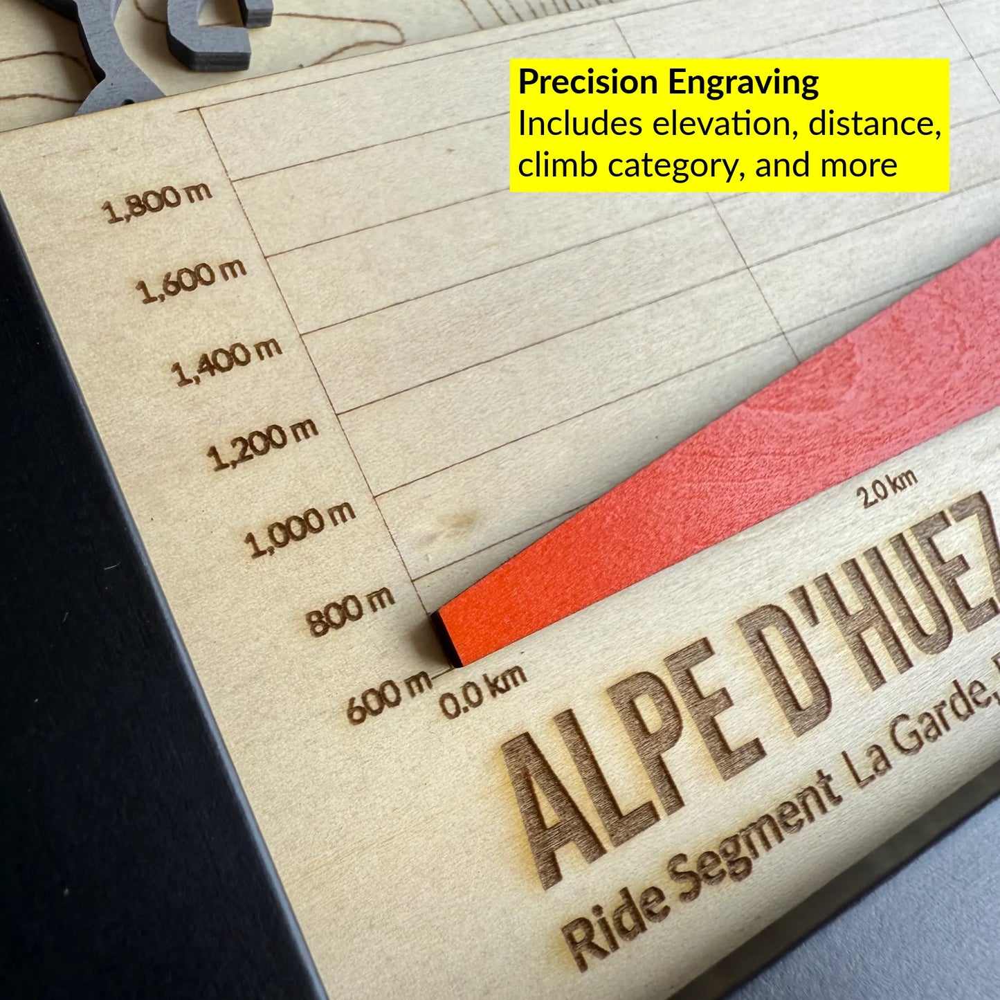 Alpe d’Huez Cycling Climb Map – 3D Wood Wall Art for Cyclists
