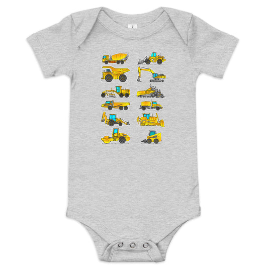 Baby Construction Vehicles One-Piece