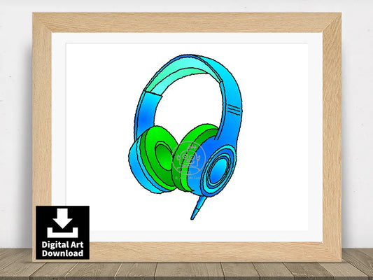 Blue and Green DJ Headphones E044
