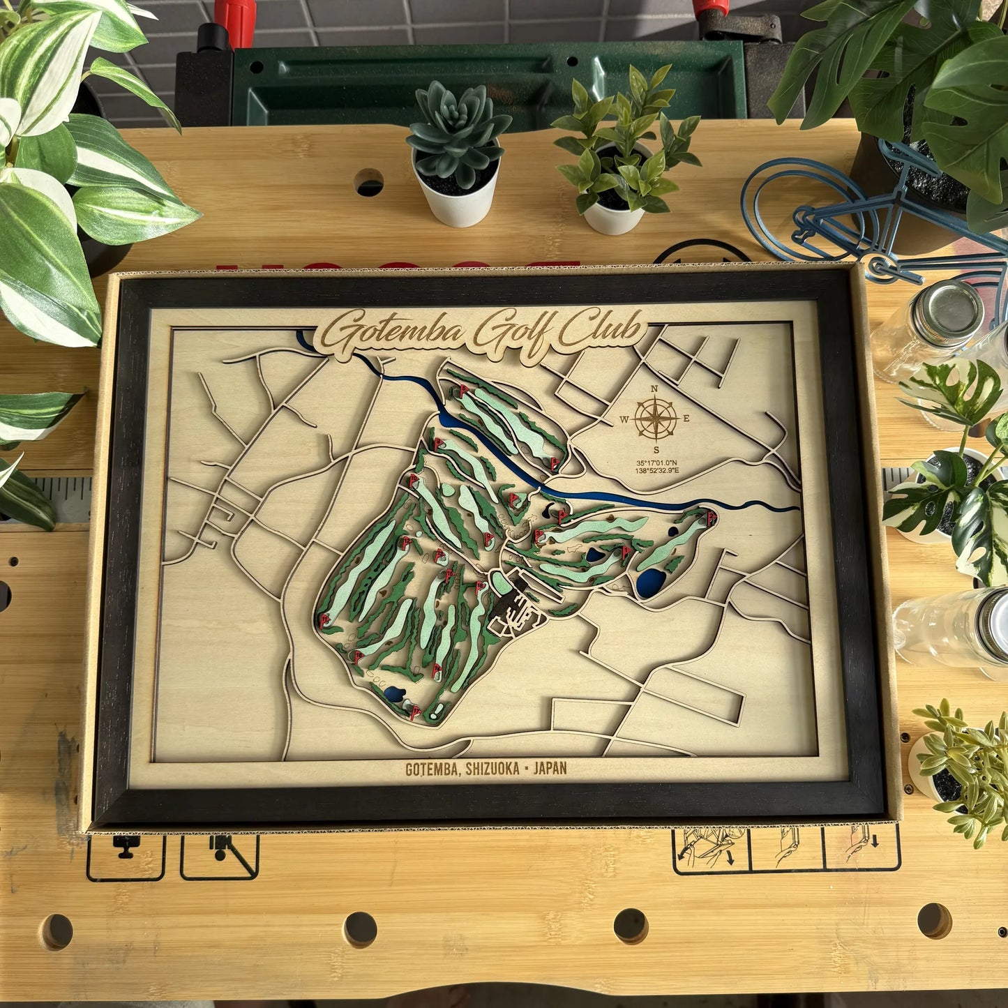 Gotemba Golf Club Map – Japan Golf Course Wall Art (A3 Framed)