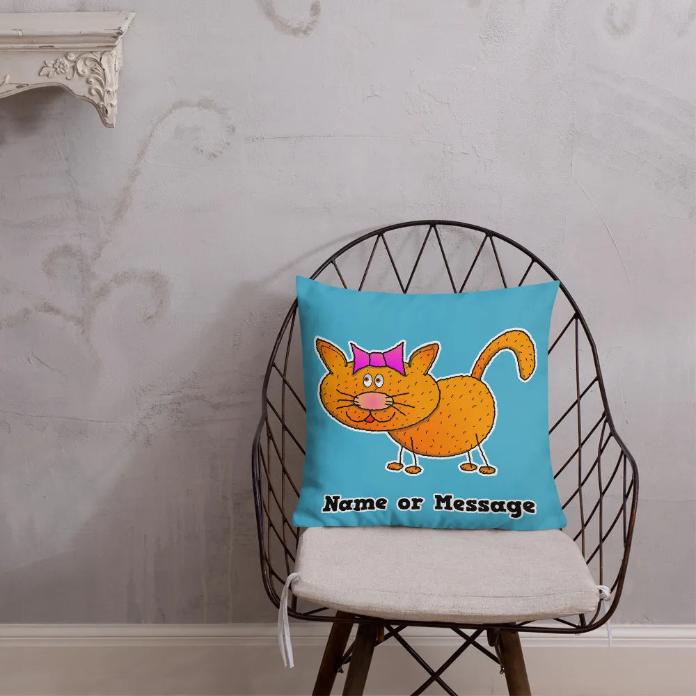 Orange Kitten Pillow Cushion, Personalized P015