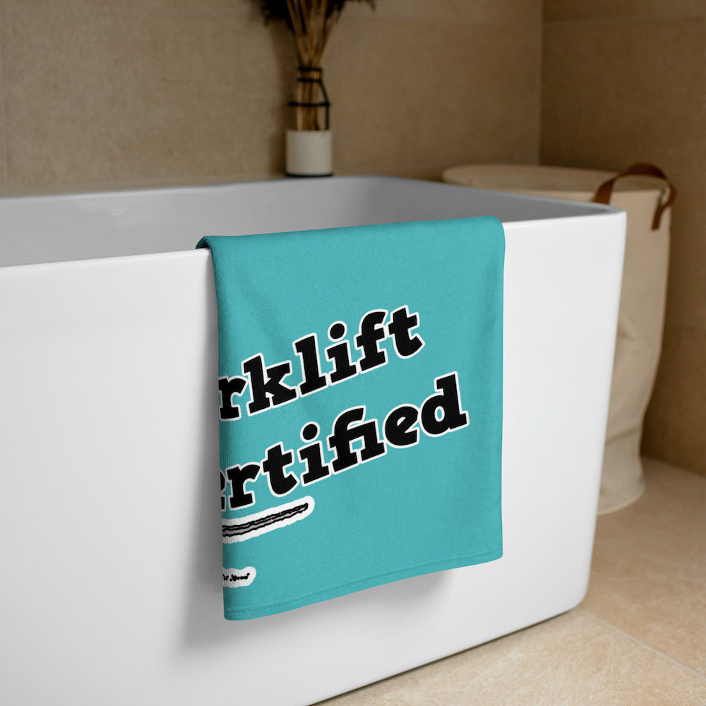 Forklift Certified Beach & Bath Towel – Yellow Forklift Truck Design