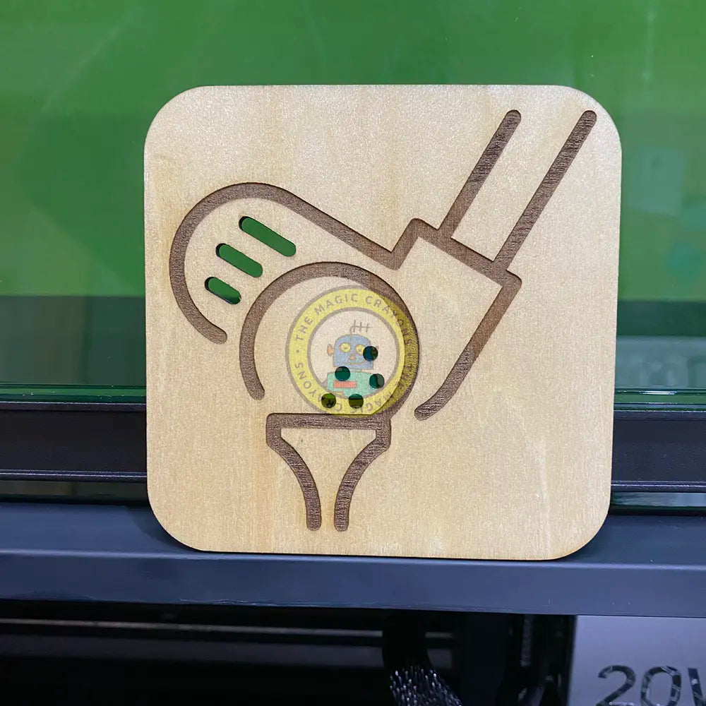 Golf Coaster – Laser Engraved Plywood with Golf Ball, Club, and Tee Icons