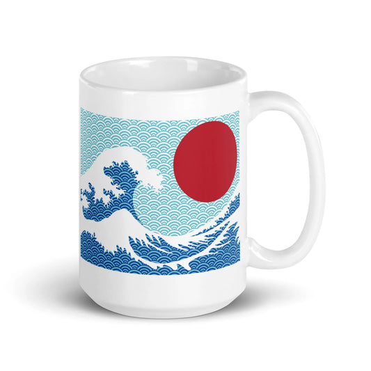 Great Wave with Red Sun – Hokusai Mug