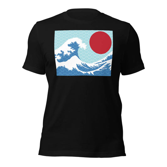 Great Wave with Red Sun Hokusai T-Shirt