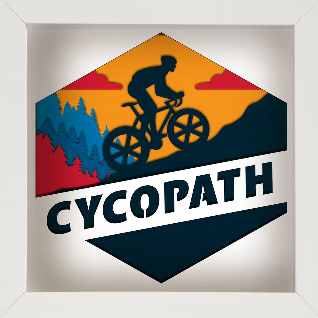 Cycopath – Wood Wall Art | 7-Layer Basswood Cycling Artwork