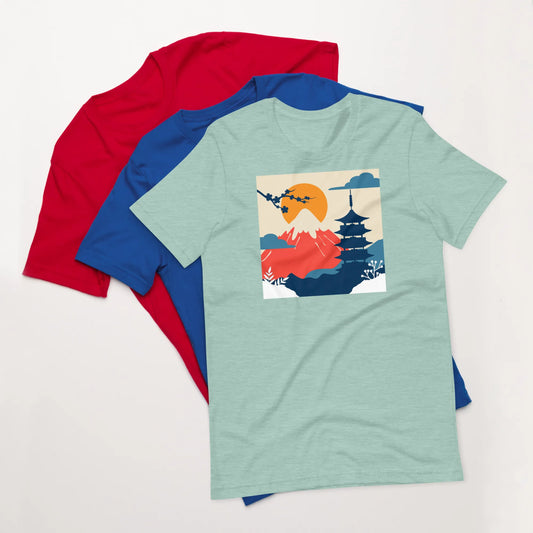 Mt. Fuji T-Shirt – Cherry Blossom & Pagoda