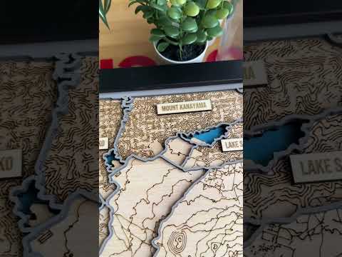 Mount Fuji Five Lakes Wooden Map