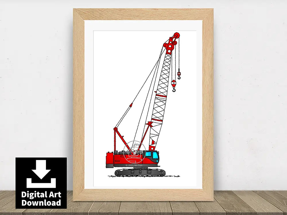 Red Crawler Crane with Twin Hooks E112