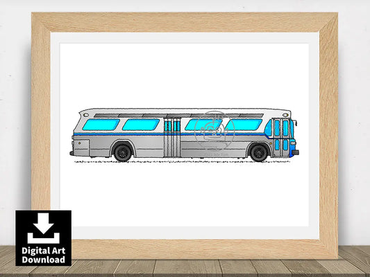 Silver and White Greyhound Bus E117