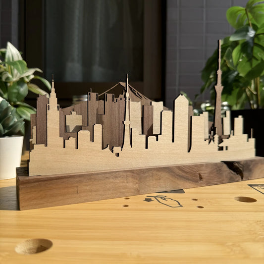 Tokyo Skyline – Multi-Layer Laser-Cut Silhouette with Mt. Fuji Backdrop