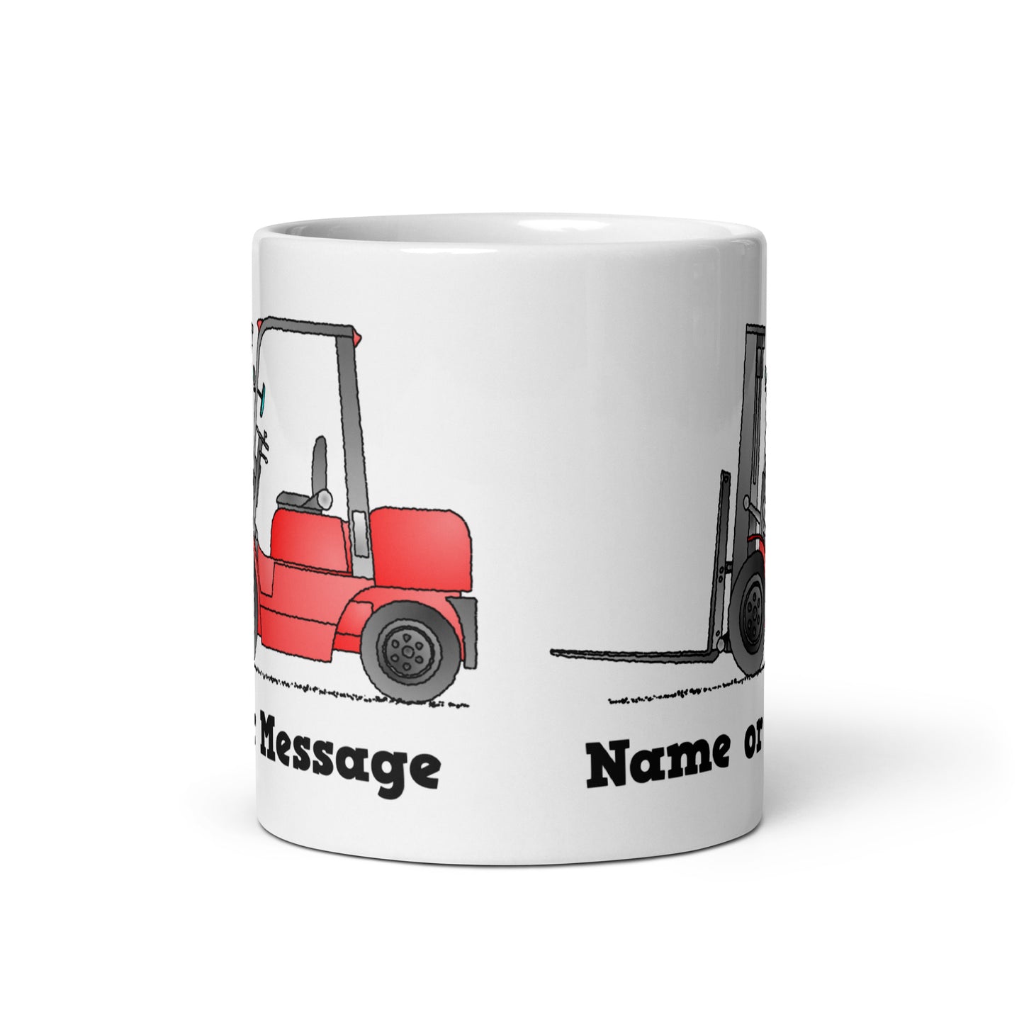 Personalized Red Forklift Truck Mug