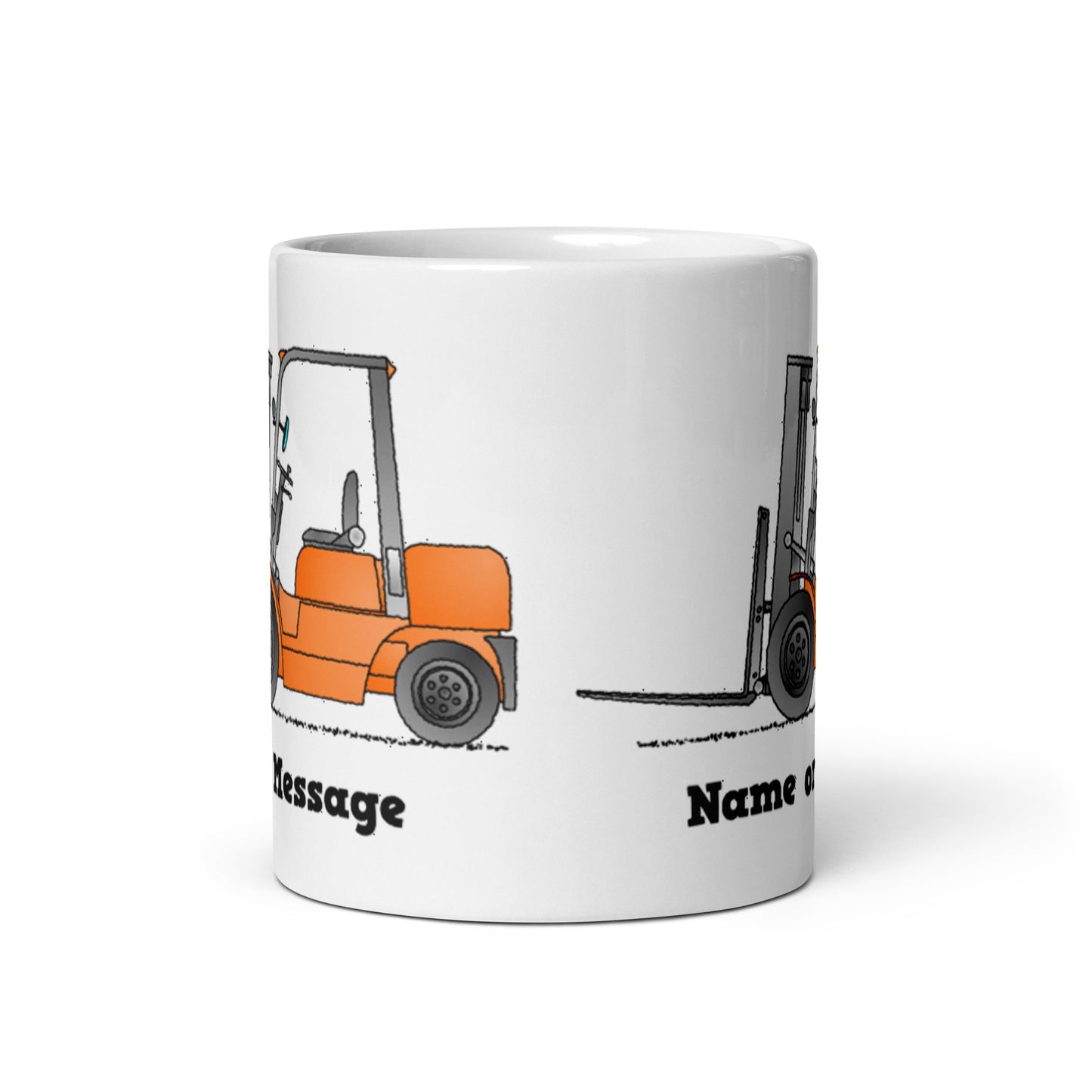 Personalized Orange Forklift Truck Mug