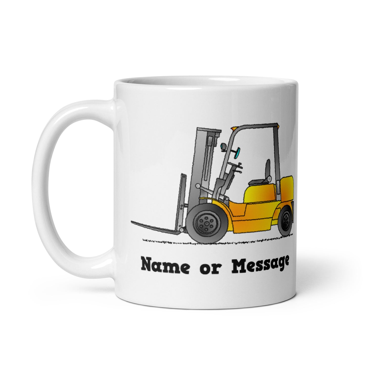 Personalized Yellow Forklift Mug