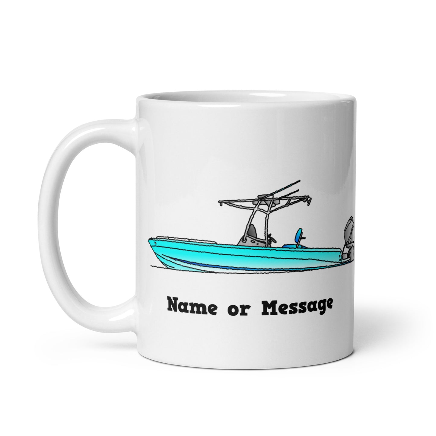 Personalized Blue Power Boat Mug