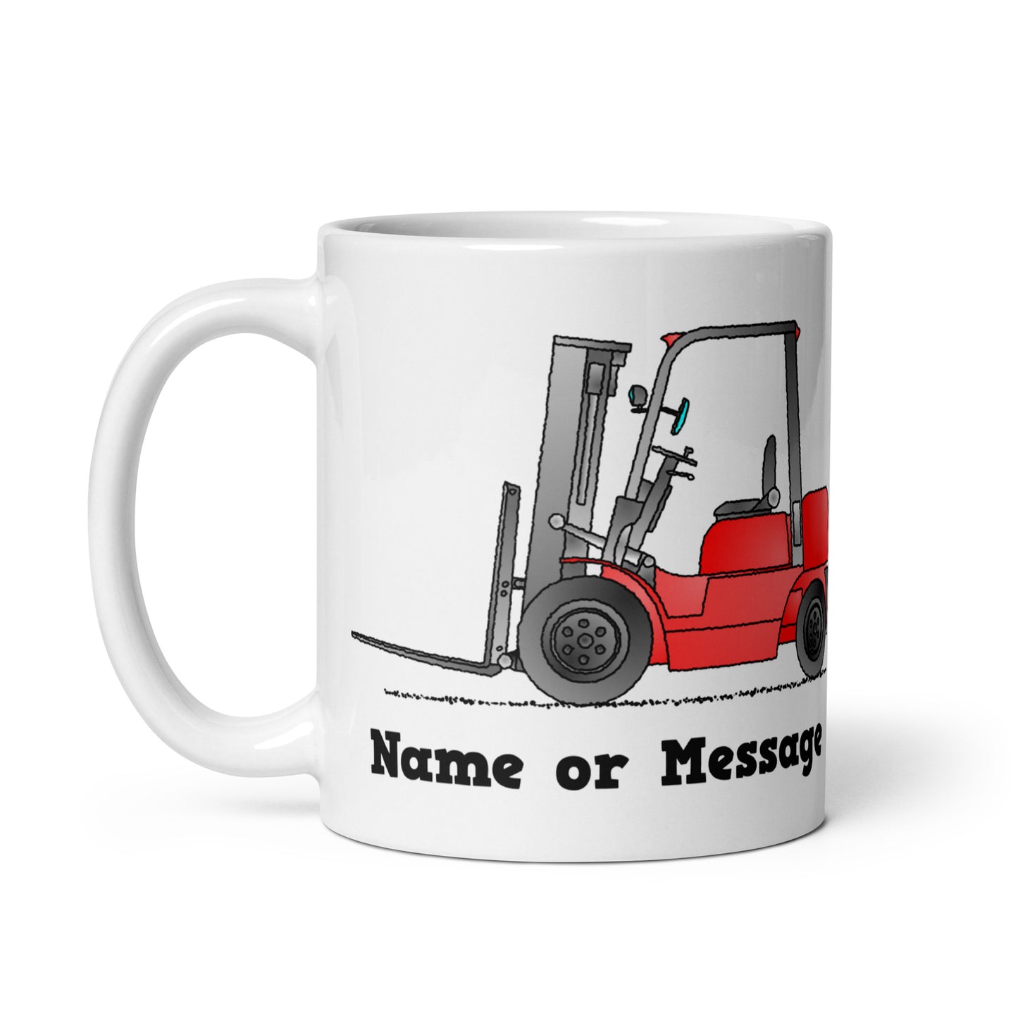 Personalized Red Forklift Truck Mug