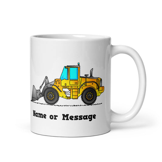 Personalized Yellow Wheel Loader Mug