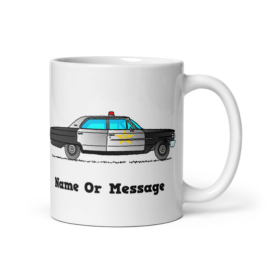 Personalized 60s 70s American Police Car Mug