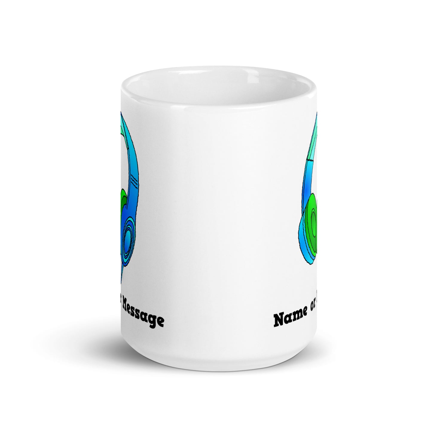 Personalized Blue DJ Headphones Mug