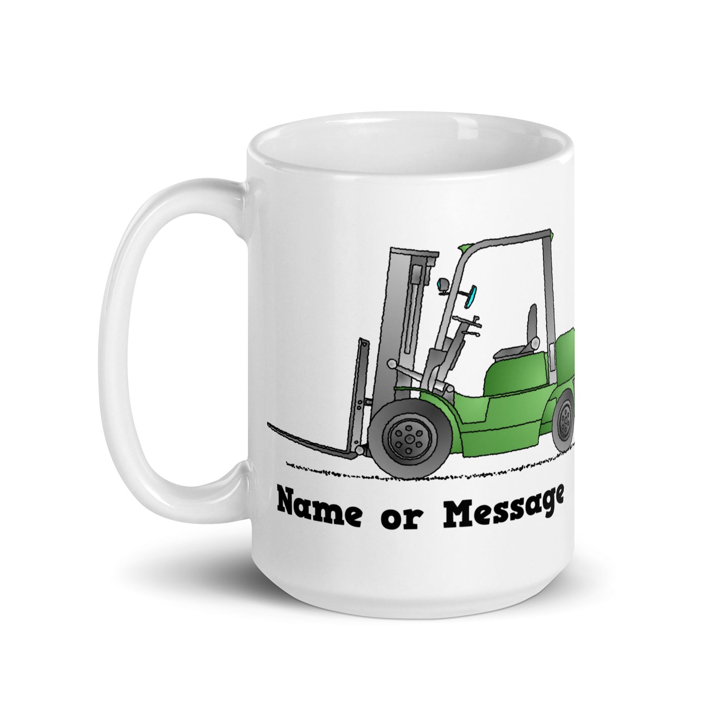 Personalized Green Forklift Truck Mug