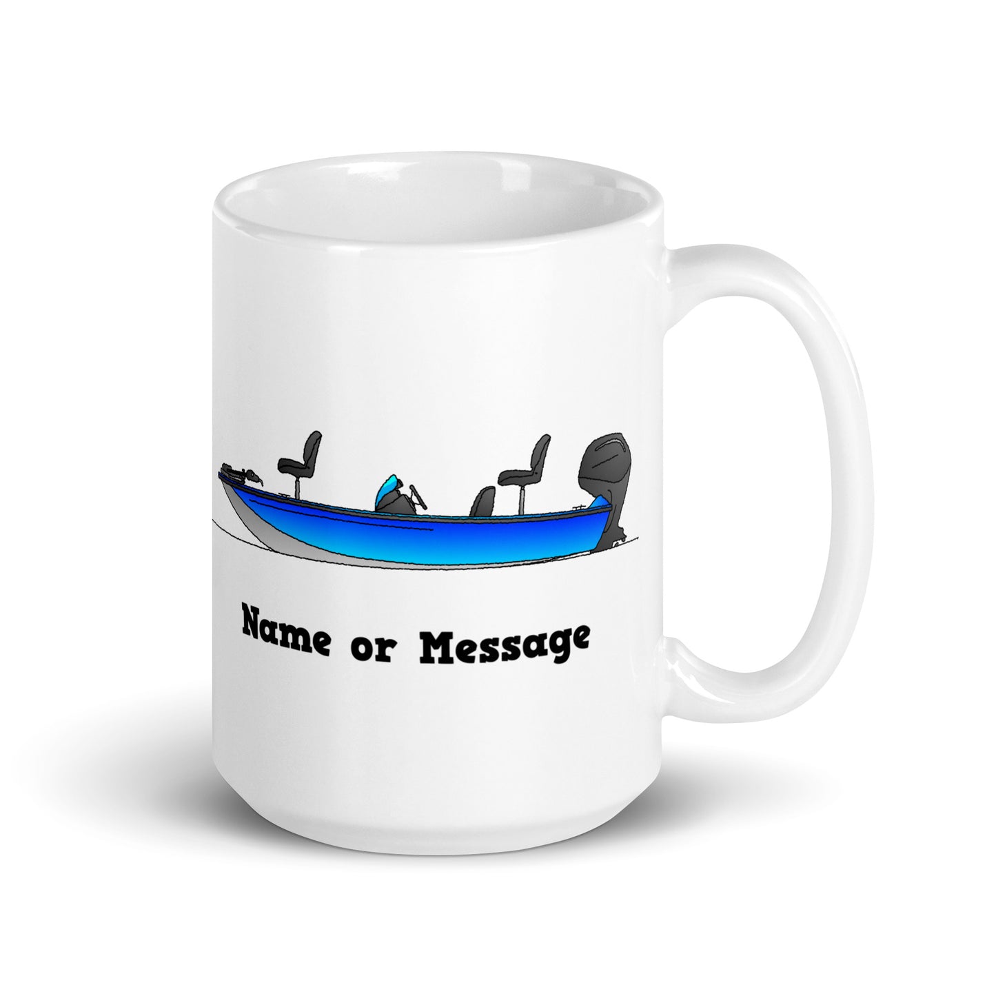 Personalized Blue Fishing Boat Mug