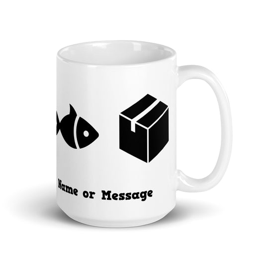 Personalized Big Fish Little Fish Cardboard Box Ravers Mug