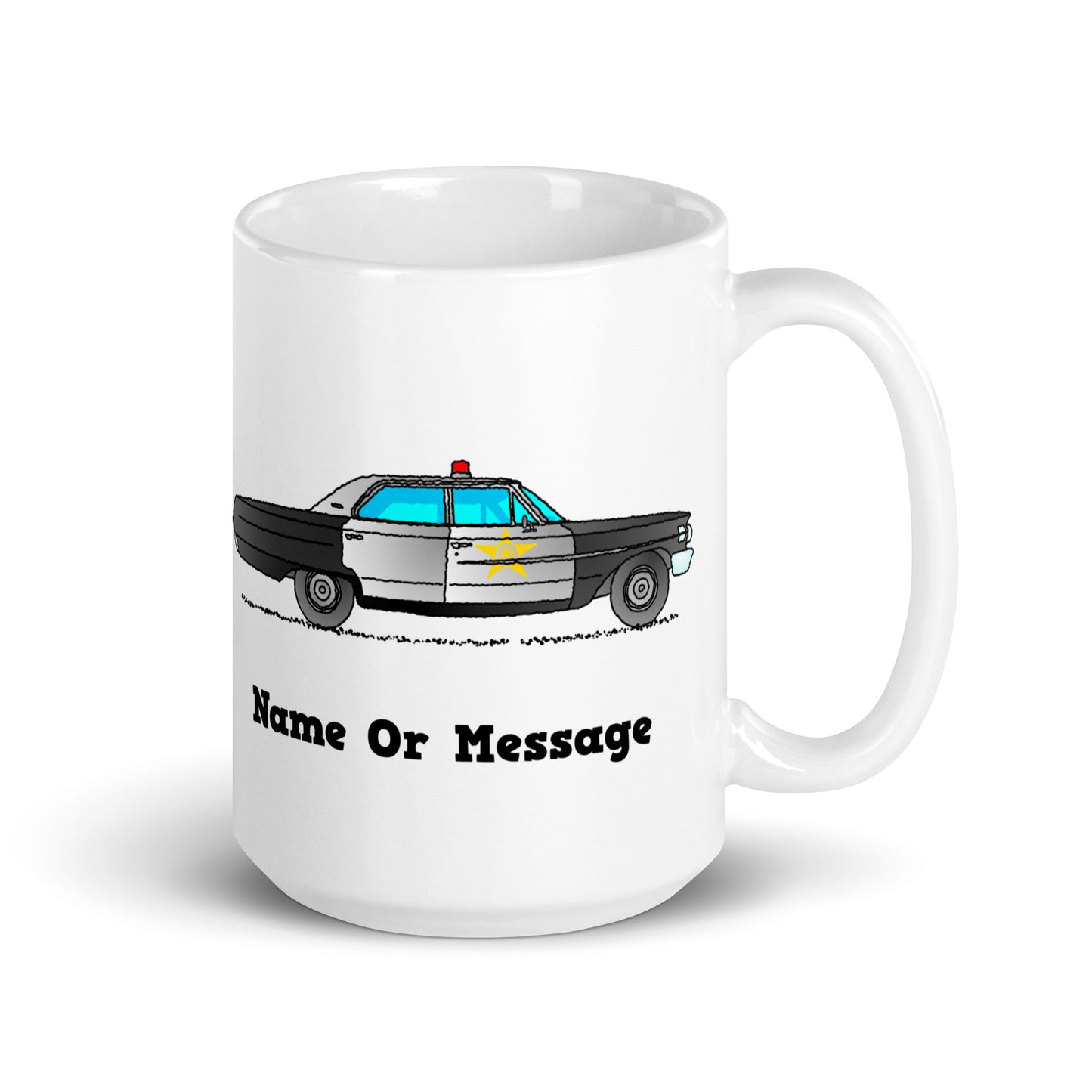Personalized 60s 70s American Police Car Mug